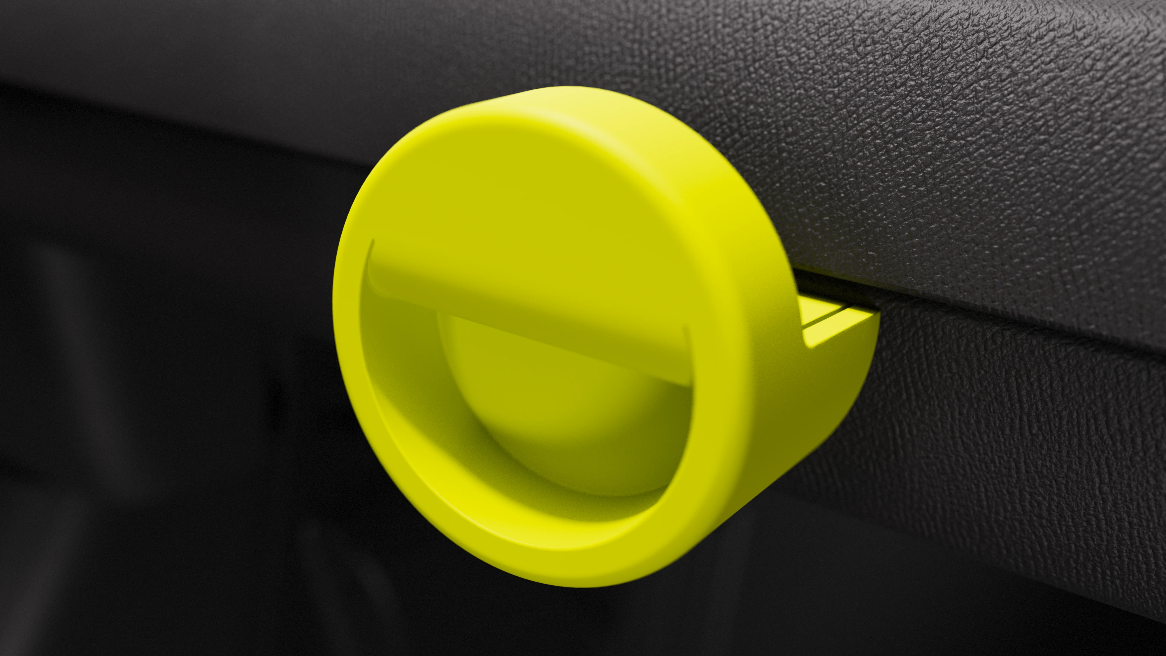 Close‑up van een interieurdetail van de Citroën Ami x Rip Curl, met opberghaak voor dagelijks gebruik in de stad.