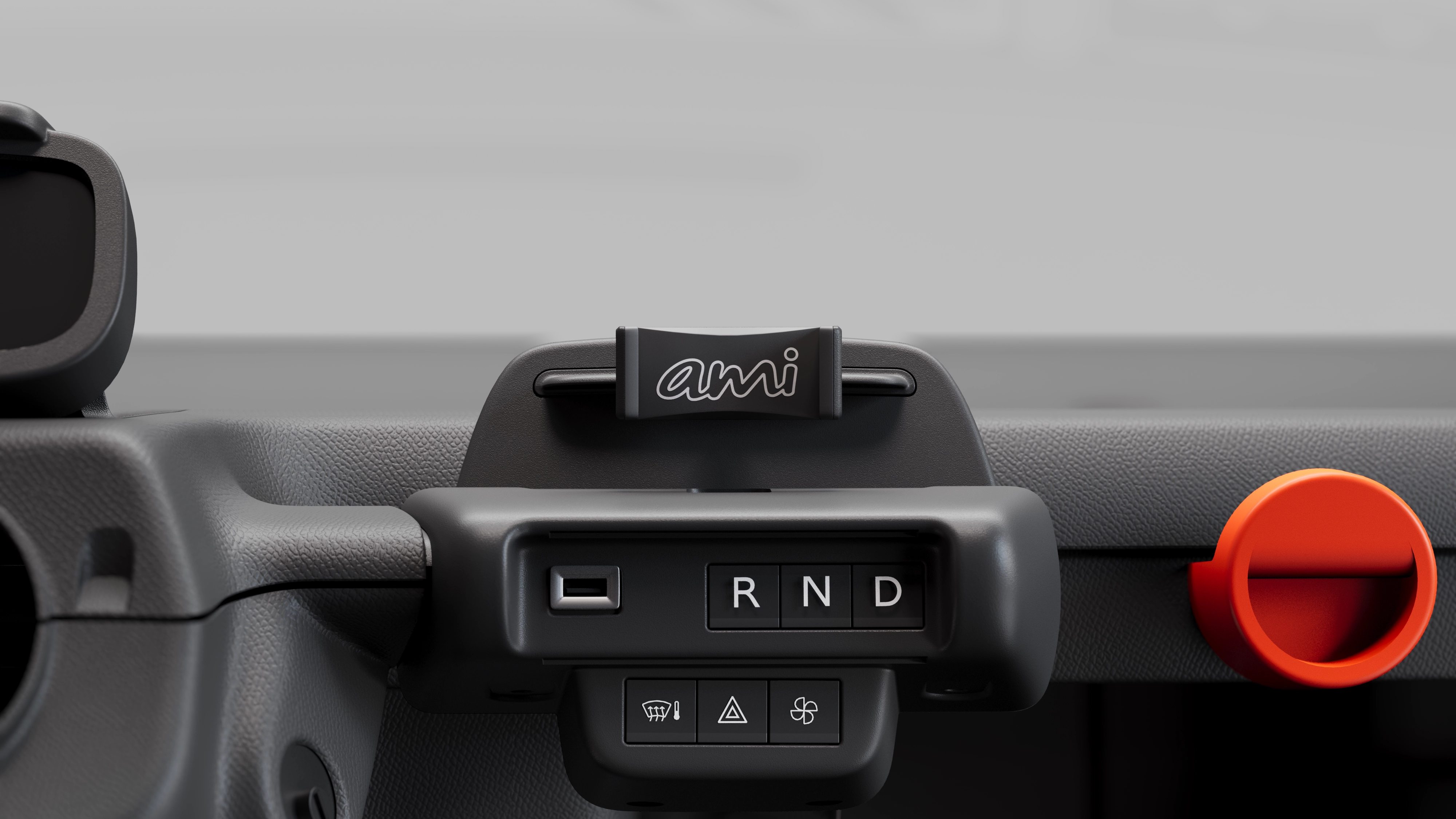 Sluit het dashboardoverzicht. De Citroën Ami Spicy biedt compacte, veilige en betrouwbare elektrische bedieningselementen die innovatieve vrijheid in de stad mogelijk maken.