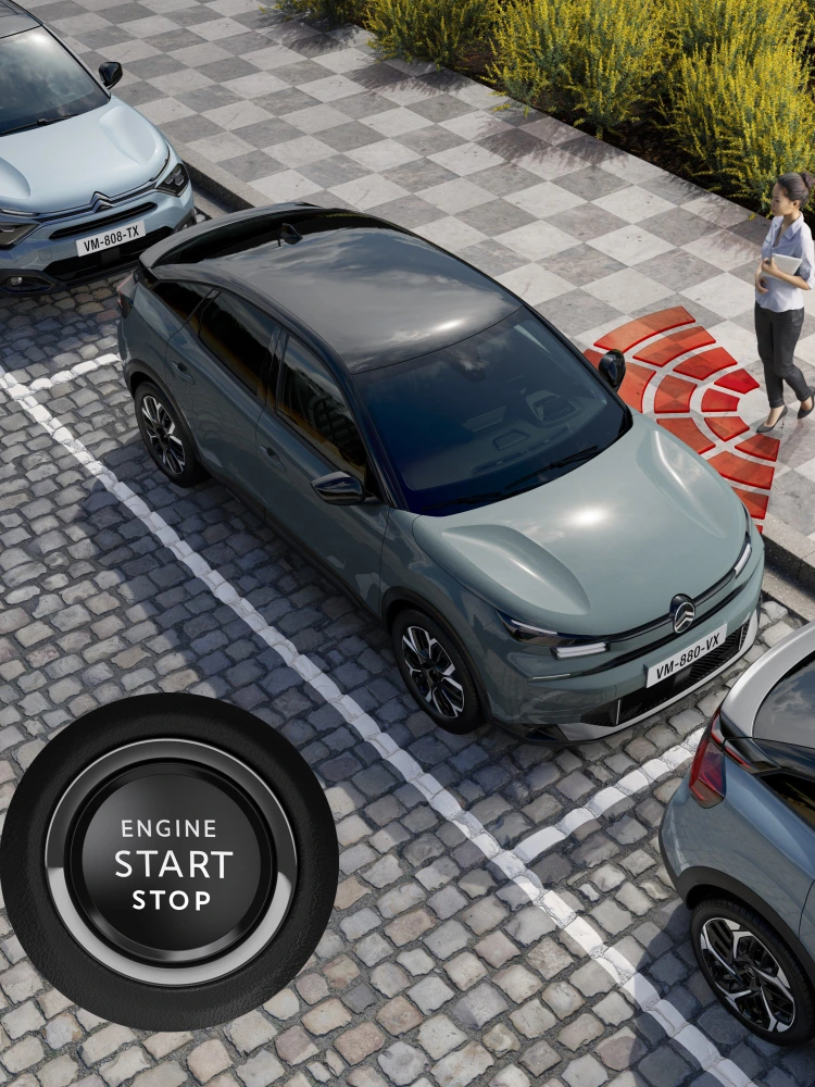 Bovenaanzicht van de C4 met Keyless Entry & Start, gemak en technologie voor moeiteloze en serene toegang.